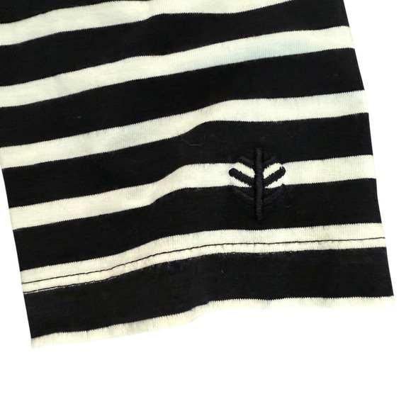 Coolibar Catalina Hoodie Cover-Up Dress Pockets Black White Stripe UPF 50 Size L - Picture 4 of 9